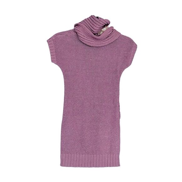 Shrinking Violet | Girls Cable Knit Purple Silver Glitter Sweater Dress - Picture 2 of 15